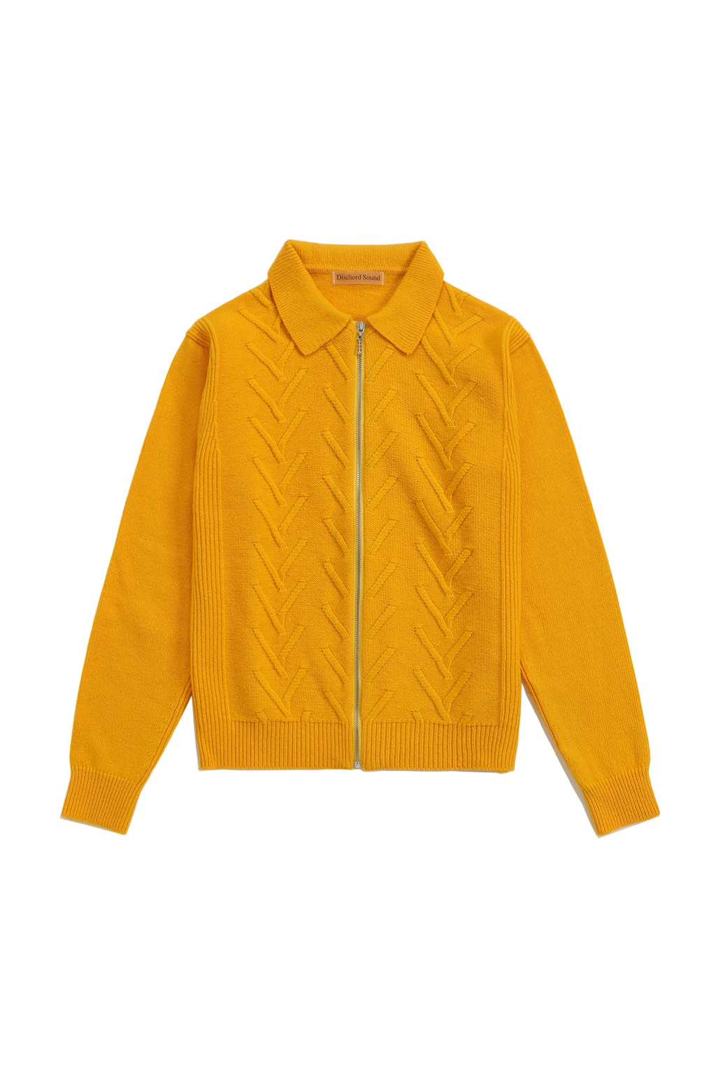 80S ARAN CABLE ZIP-UP KNIT [YELLOW]