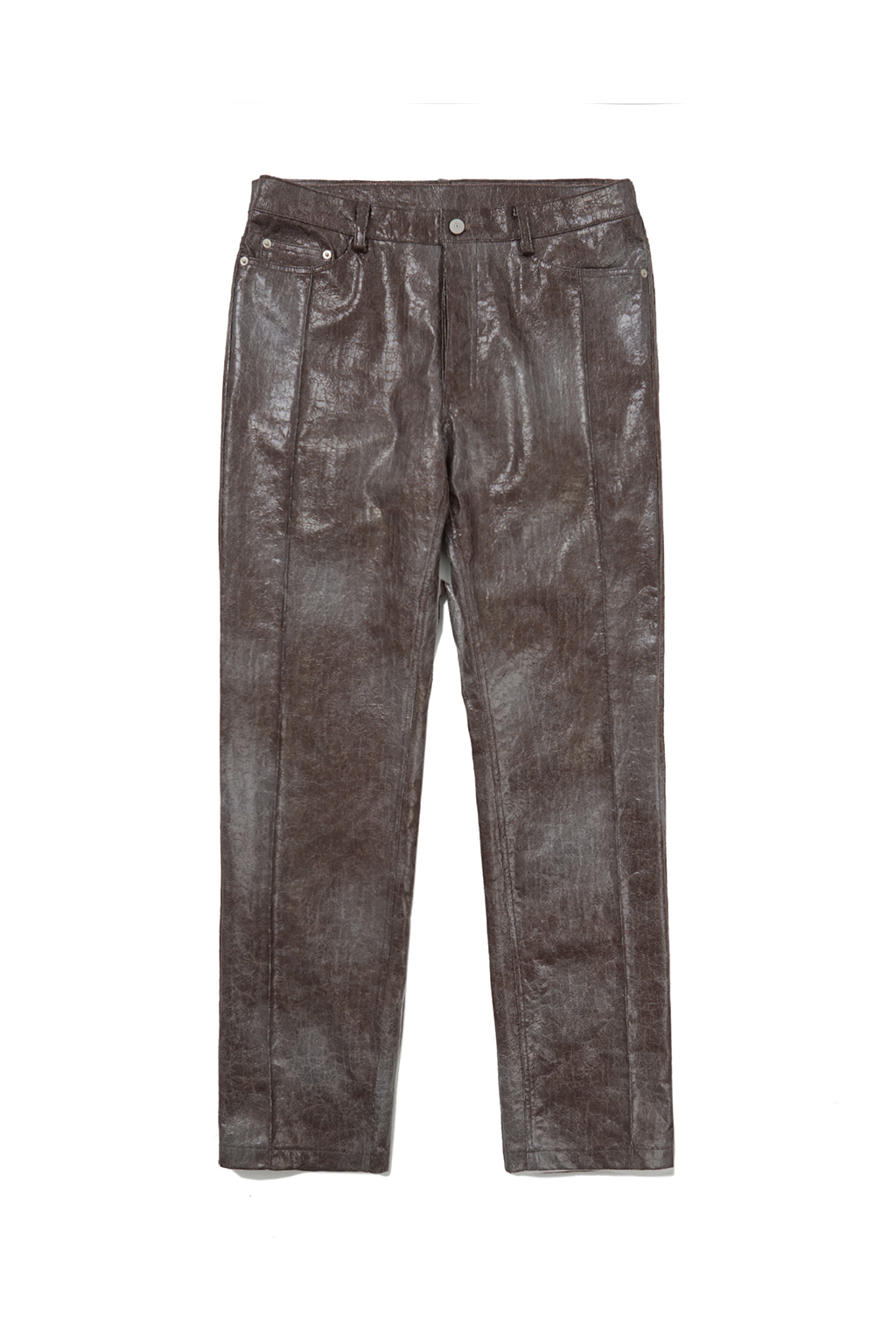 CRACK LEATHER PANTS [BROWN]