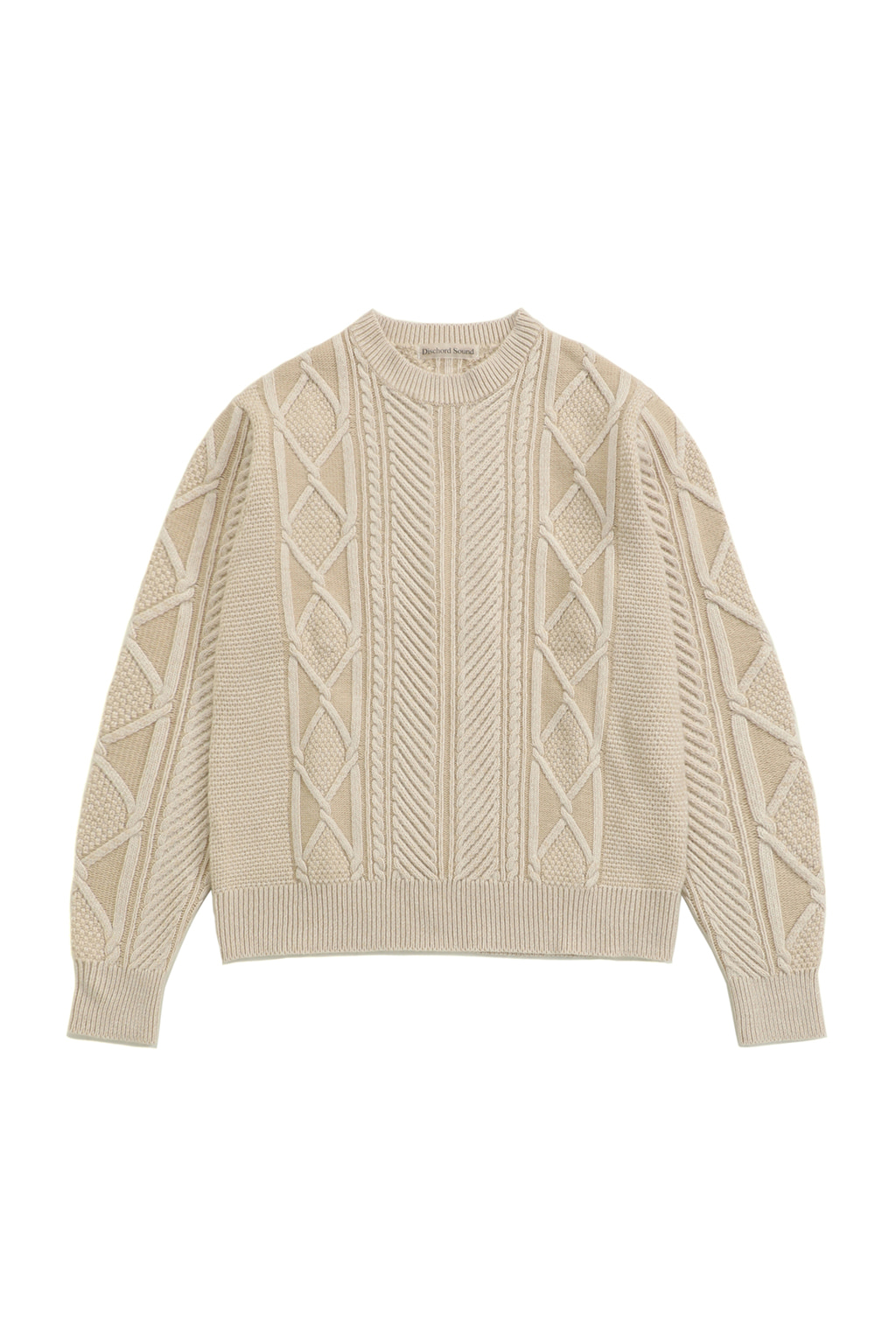 ARAN CABLE TWO TONE KNIT [IVORY]